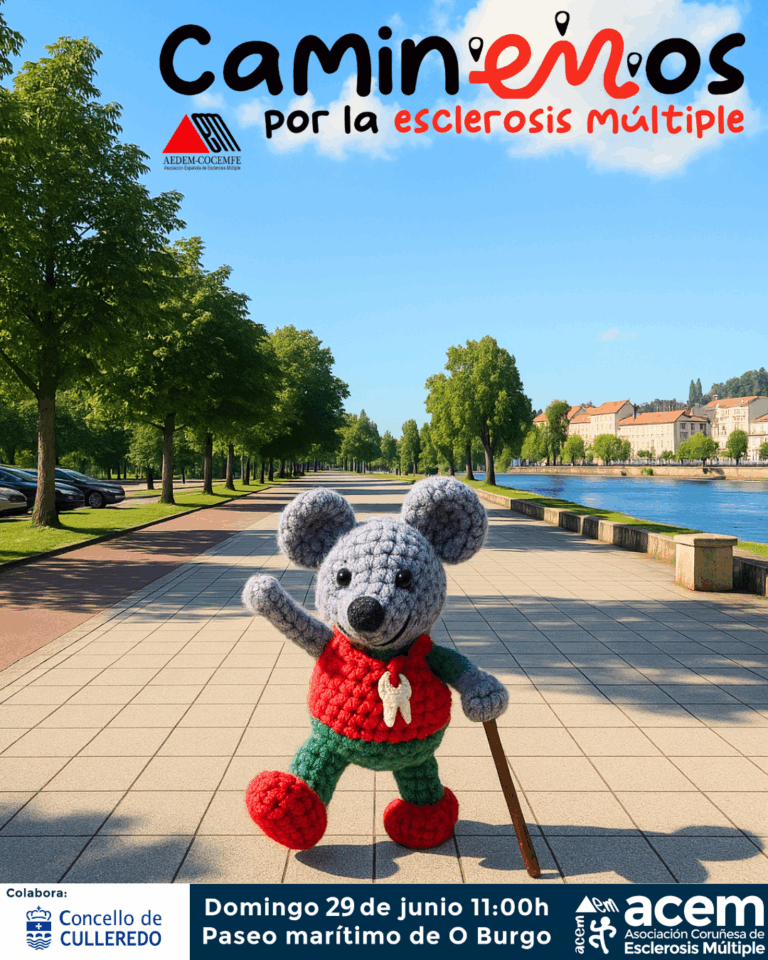 ACEM se suma por cuarta vez a la campaña caminemosporlaEM de aedemesclerosis realizando un recorrido de 2 km por el paseo marítimo de O Burgo para dar visibilidad a la EM el próximo domindo 29 de junio
